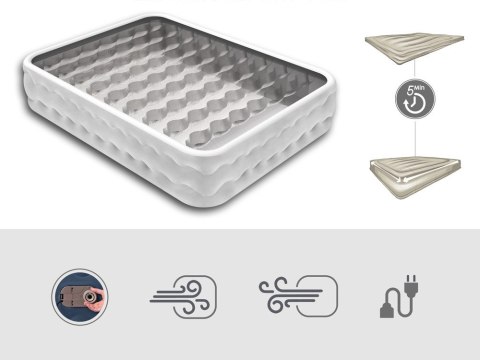 Bestway Samopompujący materac kempingowy 2-os. 300kg QUEEN 203x152cm 6716P