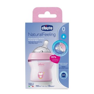 Butelka plastikowa NaturalFeeling różowa 150ml 0m+