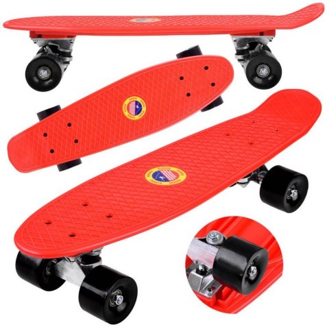 Deskorolka FISZKA dla dzieci do 50kg CZERWONA SP0575