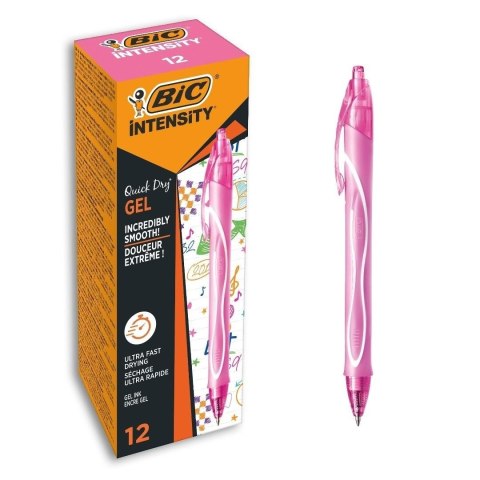 Długopis żelowy Quick Dry 0,7mm róż (12szt) BIC