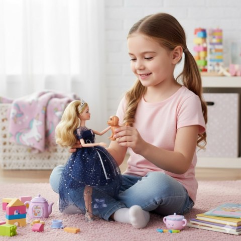 WOOPIE ROYAL Lalka Emi w Koronie i Czarnej Sukni Piesek