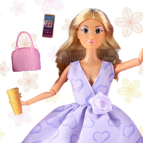 WOOPIE ROYAL Lalka Lily Długie Blond Włosy 30 cm Lawendowa Suknia Akcesoria
