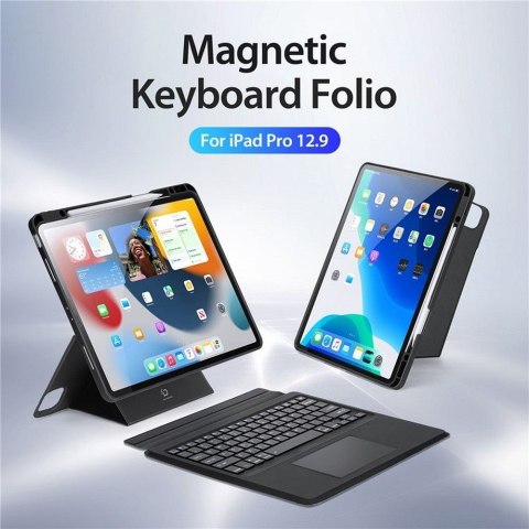 DUX DUCIS etui DK składane z klawiaturą bezprzewodową do iPad Air 13 (2024)/Pro 12.9 (2020/2021/2022) czarne