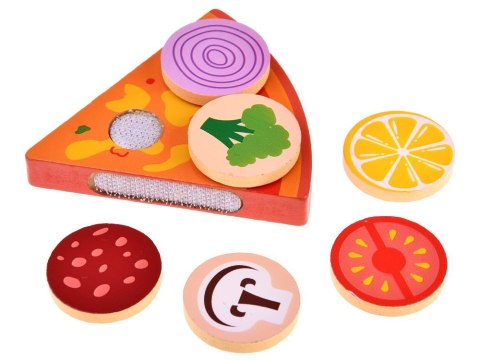 Drewniana PIZZA do krojenia dla dzieci NA RZEPY + dodatki 27ele ZA4689