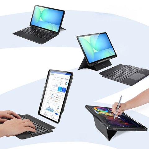 DUX DUCIS etui DK składane z klawiaturą bezprzewodową do SAMSUNG Tab S10 FE Plus czarne