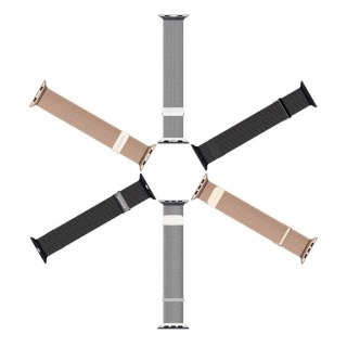 DUX DUCIS pasek MILANESE magnetyczny ze stali nierdzewnej do Apple Watch 38 / 40 / 41 mm czarny