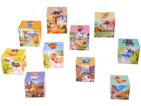 Edukacyjne puzzle sześcienne dla dzieci - kreatywna układanka 10szt. ZA5868