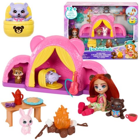 Enchantimals zestaw wycieczka pod namiot kemping lalka miś ZA5995