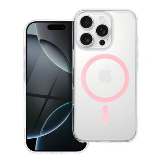 Etui na iPhone 11 Drop Glue Colorful Ring Mag Cover zgodny z MagSafe różowe