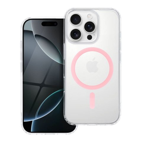 Etui na iPhone 11 Drop Glue Colorful Ring Mag Cover zgodny z MagSafe różowe