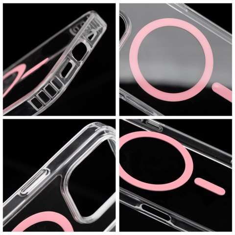 Etui na iPhone 11 Drop Glue Colorful Ring Mag Cover zgodny z MagSafe różowe