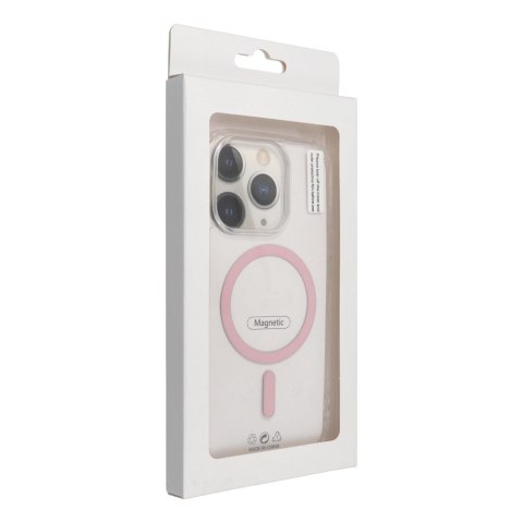 Etui na iPhone 11 Drop Glue Colorful Ring Mag Cover zgodny z MagSafe różowe