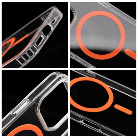 Etui na Samsung A56 Drop Glue Colorful Ring Mag Cover zgodny z MagSafe pomarańczowe