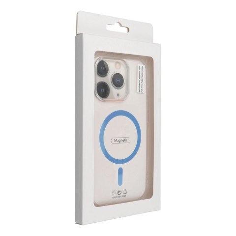 Etui na iPhone 15 Drop Glue Colorful Ring Mag Cover zgodny z MagSafe jasnoniebieskie