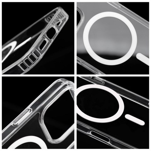 Etui na iPhone 17 Drop Glue Colorful Ring Mag Cover zgodny z MagSafe białe