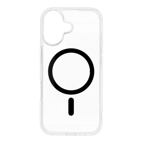 Etui na iPhone 17 Drop Glue Colorful Ring Mag Cover zgodne z MagSafe czarne