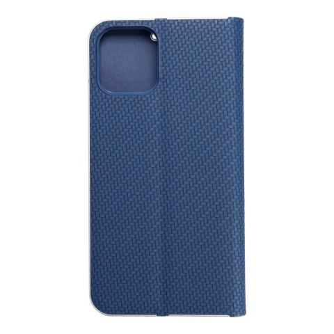 Etui z klapką na iPhone 12 / 12 PRO Luna Book Carbon niebieskie