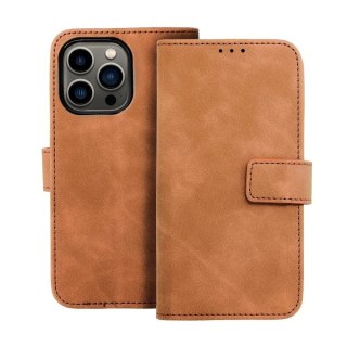 Etui z klapką na iPhone 13 PRO Tender Book brązowe