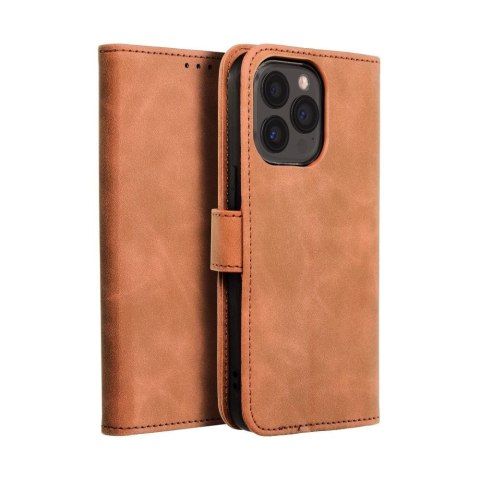 Etui z klapką na iPhone 13 PRO Tender Book brązowe