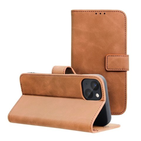 Etui z klapką na iPhone 13 Tender Book brązowe