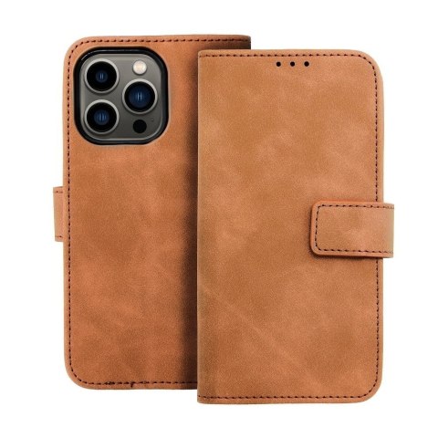 Etui z klapką na iPhone 13 Tender Book brązowe
