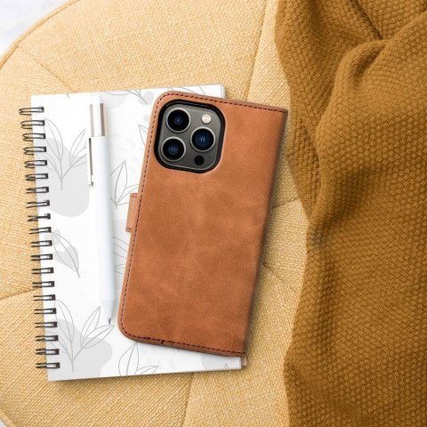 Etui z klapką na iPhone 13 Tender Book brązowe