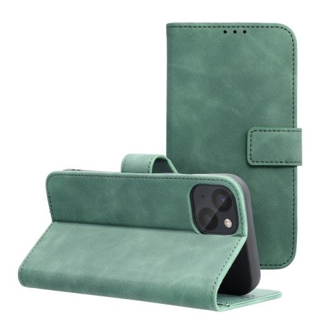 Etui z klapką na iPhone 13 Tender Book zielone