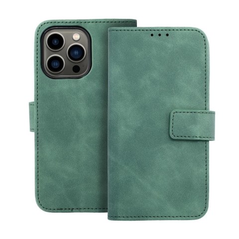 Etui z klapką na iPhone 13 Tender Book zielone