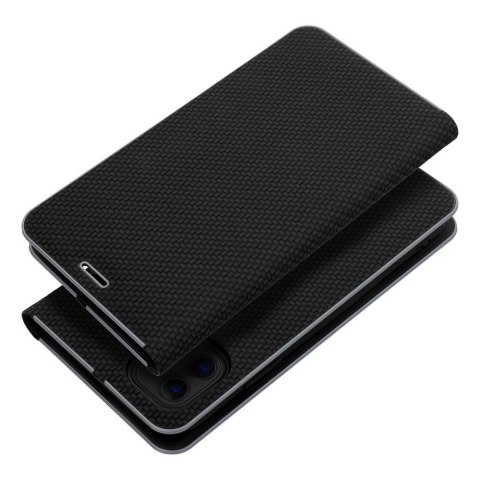 Etui z klapką na iPhone 15 Luna Book Carbon czarne