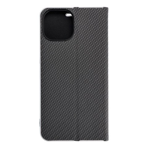 Etui z klapką na iPhone 15 Luna Book Carbon czarne