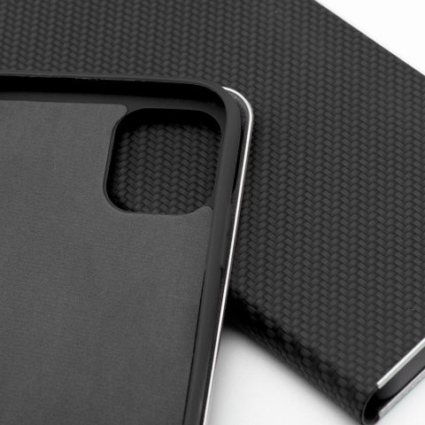 Etui z klapką na iPhone 15 Luna Book Carbon czarne