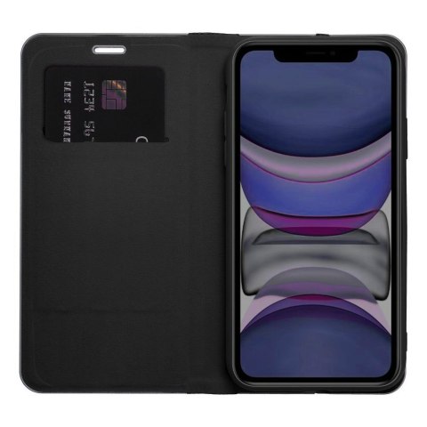 Etui z klapką na iPhone 15 Luna Book Carbon czarne