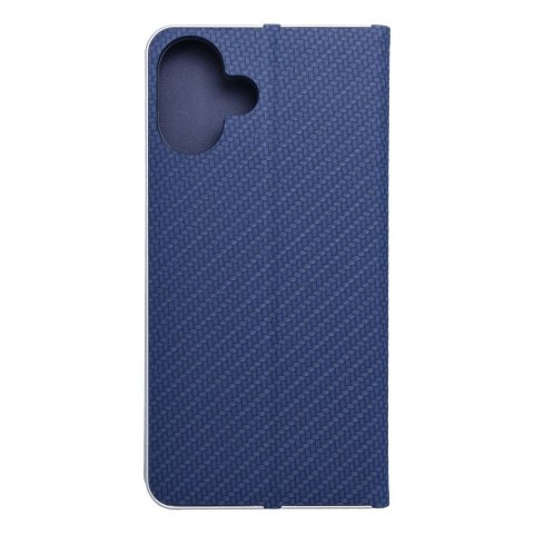 Etui z klapką na iPhone 16 PLUS Luna Book Carbon niebieskie