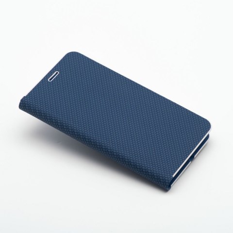 Etui z klapką na iPhone 16 PLUS Luna Book Carbon niebieskie
