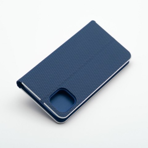 Etui z klapką na iPhone 16 PLUS Luna Book Carbon niebieskie