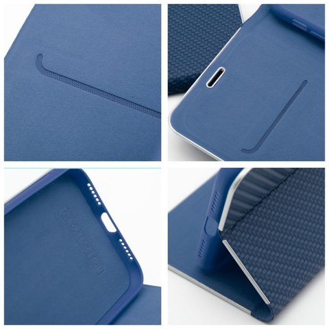 Etui z klapką na iPhone 16 PLUS Luna Book Carbon niebieskie
