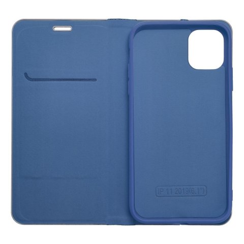 Etui z klapką na iPhone 16 PLUS Luna Book Carbon niebieskie