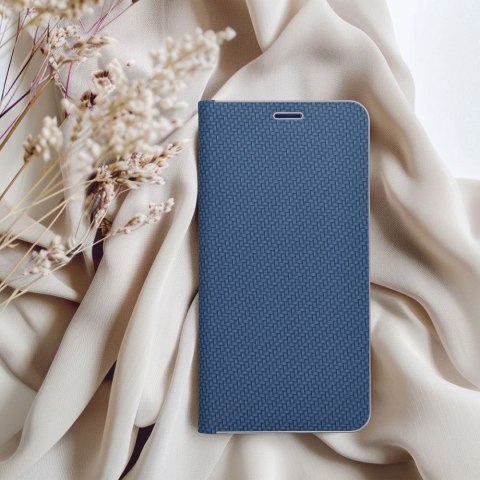 Etui z klapką na iPhone 16 PLUS Luna Book Carbon niebieskie