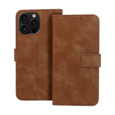 Etui z klapką na iPhone 16 PRO MAX Tender Book brązowe