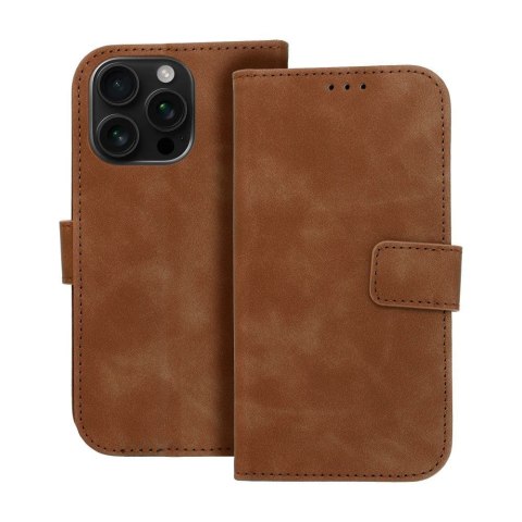 Etui z klapką na iPhone 16 PRO Tender Book brązowe