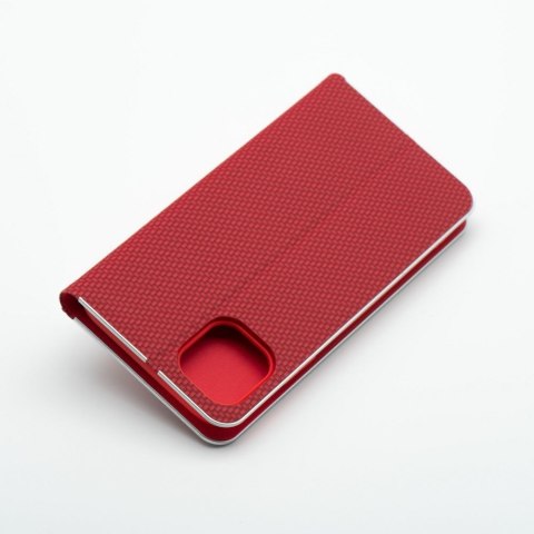 Etui z klapką na iPhone 16e (SE 4 2025) Luna Book Carbon czerwone