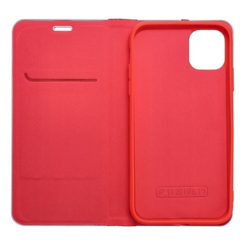 Etui z klapką na iPhone 16e (SE 4 2025) Luna Book Carbon czerwone
