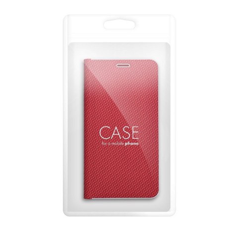 Etui z klapką na iPhone 16e (SE 4 2025) Luna Book Carbon czerwone