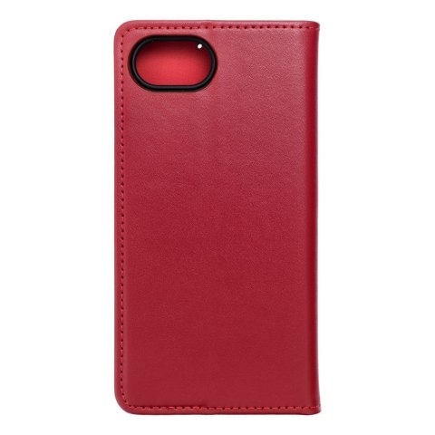 Etui z klapką na iPhone 16e (SE 4 2025) Smart Pro Book skórzane bordowe