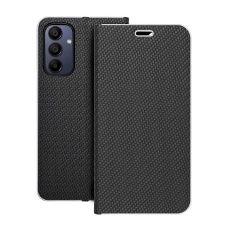 Etui z klapką na Samsung A15 4G / A15 5G Luna Book Carbon czarne