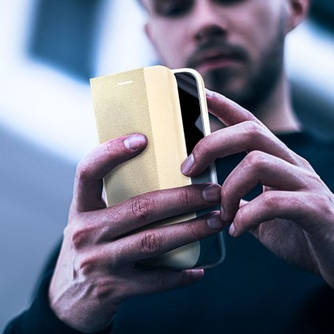 Etui z klapką na Samsung A17 Sensitive Book złote