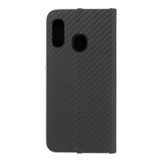 Etui z klapką na Samsung A20e Luna Book Carbon czarne