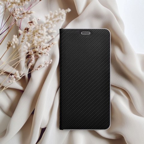 Etui z klapką na Samsung A20e Luna Book Carbon czarne