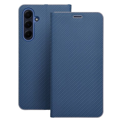 Etui z klapką na Samsung A23 5G Luna Book Carbon niebieskie