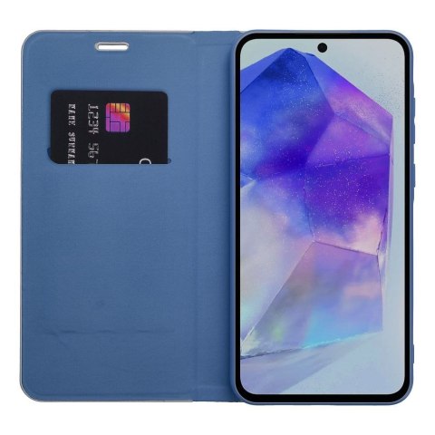 Etui z klapką na Samsung A23 5G Luna Book Carbon niebieskie